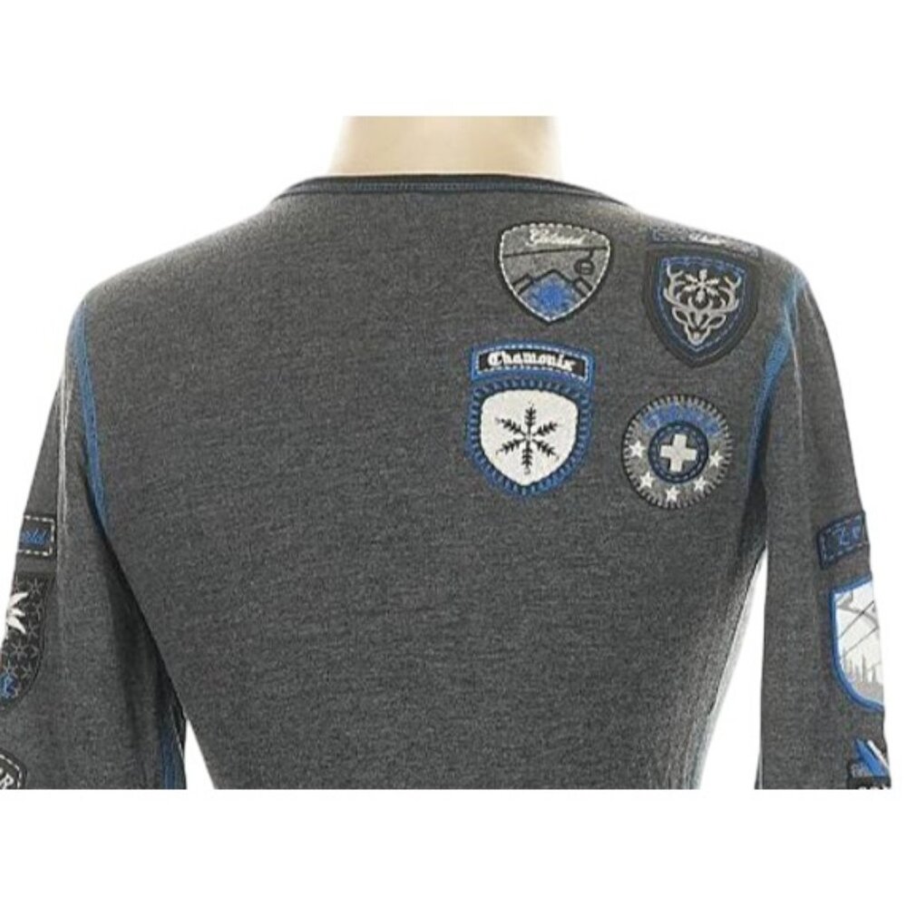 NWT Alp-n-Rock "Ski the World" Henley Shirt Top XS/S Gray MSRP$228 Organic - Picture 14 of 17